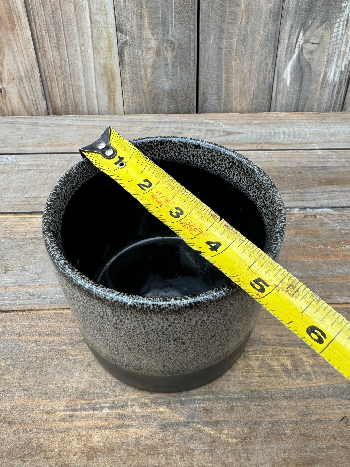 Gray Glazed Ceramic Cache Pot