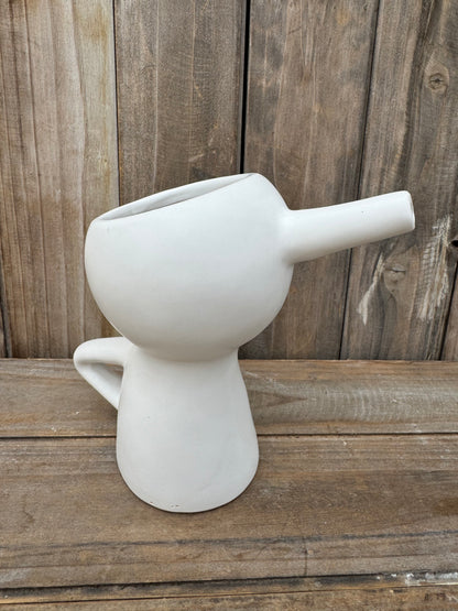 Abstract Shaped Ceramic Cache Pot