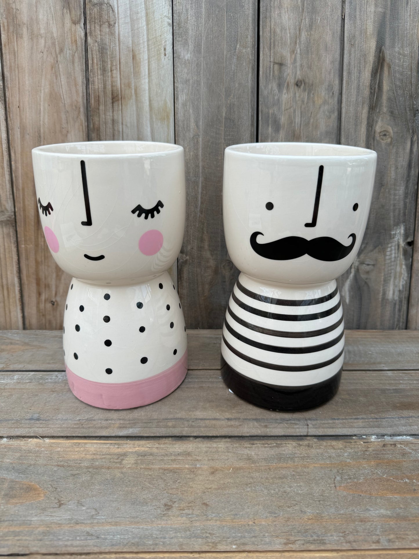 Mr & Mrs Ceramic Cache Pot