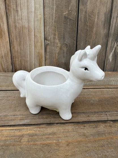 Mini Unicorn Ceramic Cache Pot