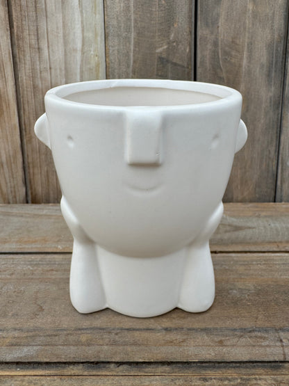 Head in Hands Ceramic Cache Pot